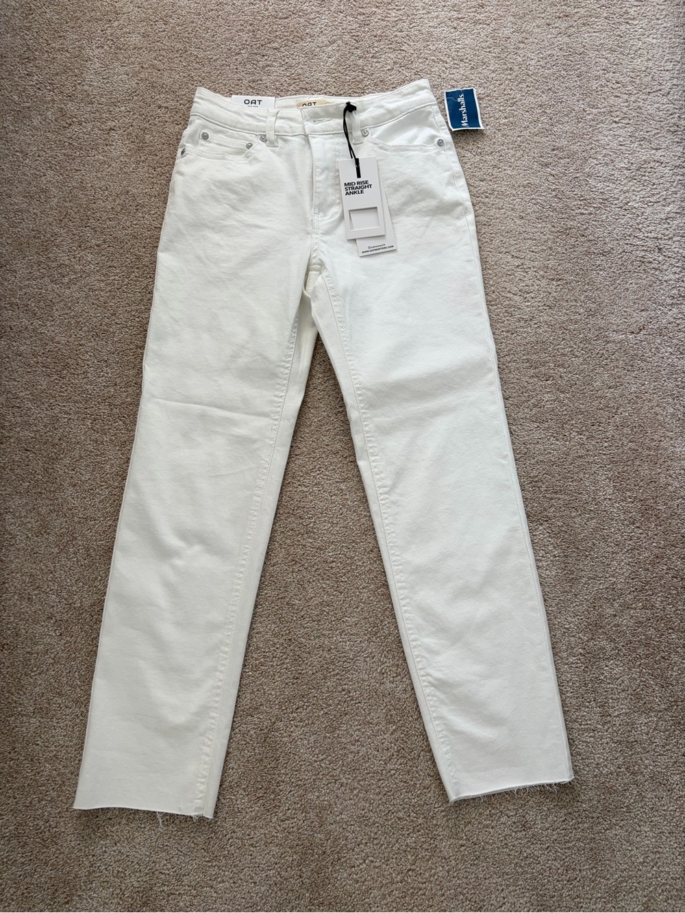 Women's White Jeans ... Mid Rise Straight Ankle